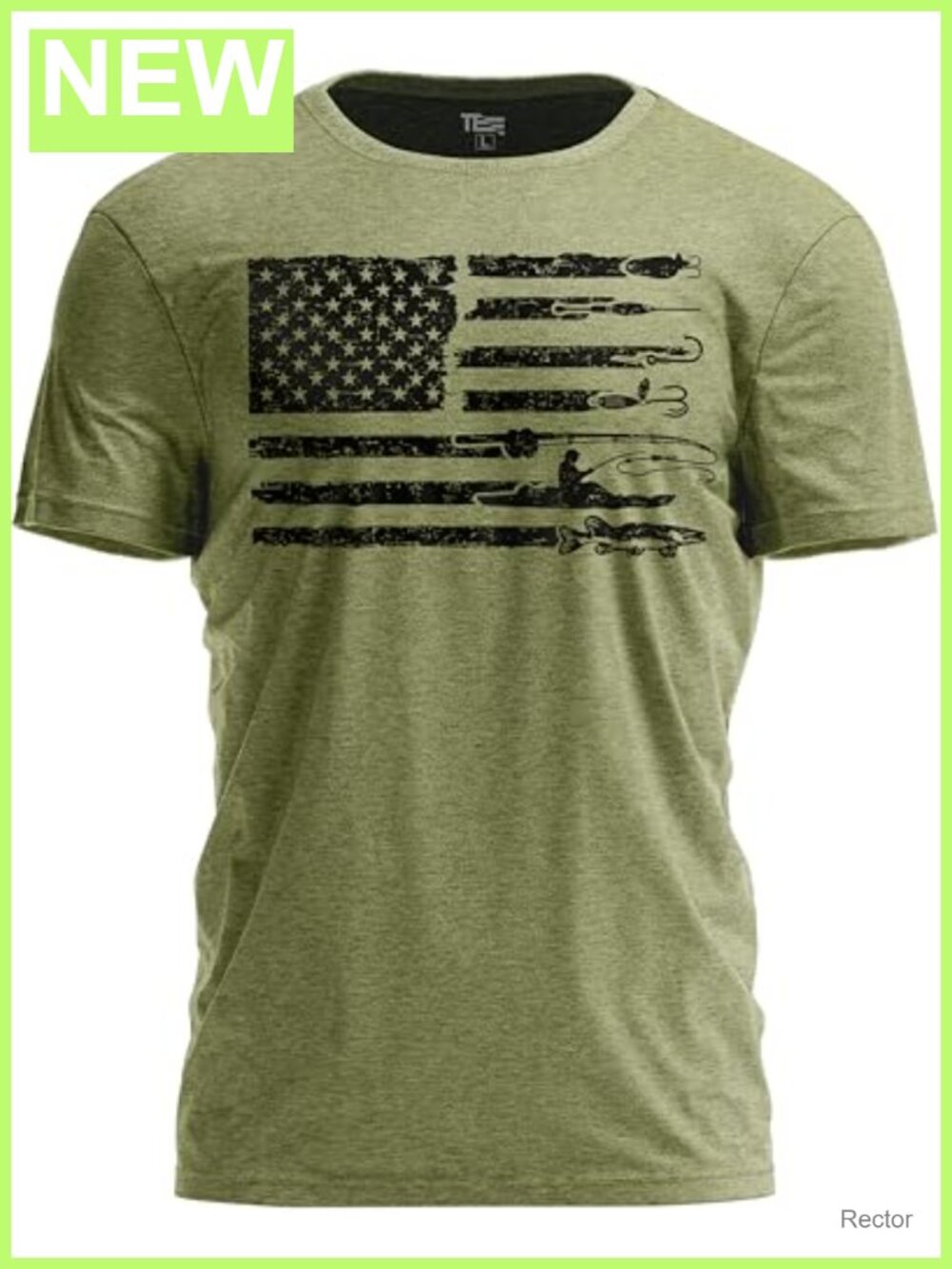 Men's USA Flag Fishing Hunting Graphic T-Shirt Crew Neck Short Sleeve Tee
